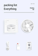 P10 10800mAh Folding Portable Fan USB Remote Control Air Cooler Silent Rechargeable Wireless Floor Standing Fan for Camping Desk