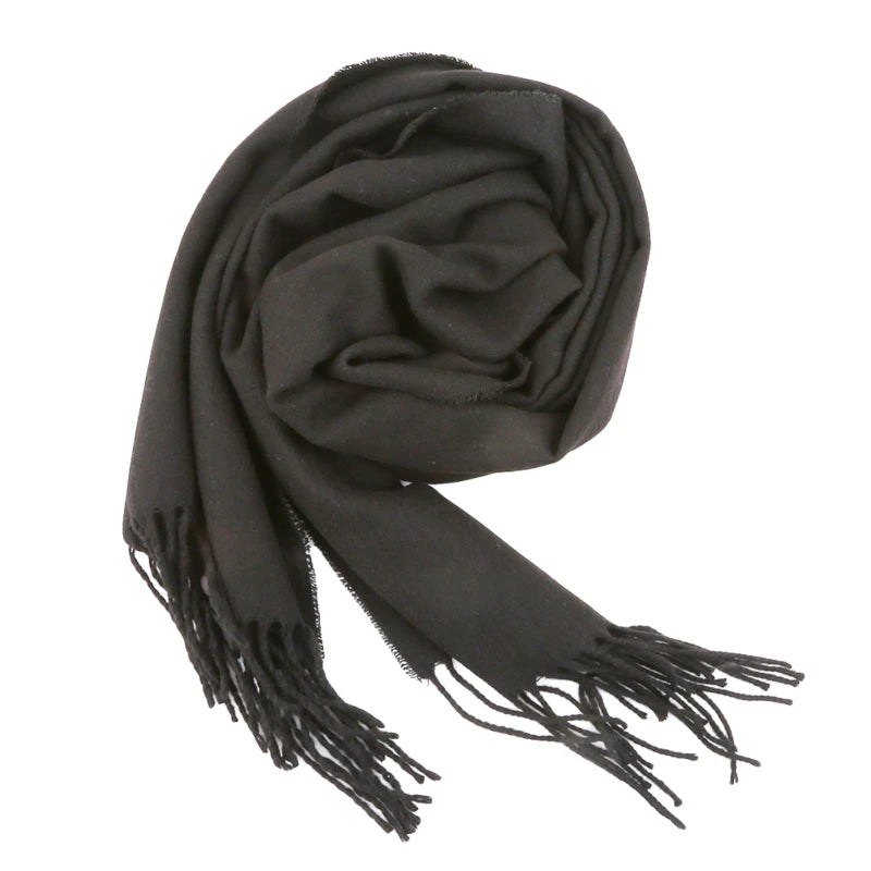 Classic Solid Colors Scarves Men Cashmere Soft Knitted Striped Scarf Long Tassel Neck Warmer Men'S Winter Scarf 2023 New