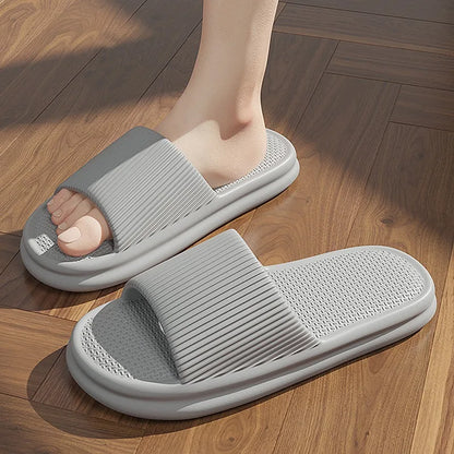 Fashion Men's Women's Sandals Anti-Slip Wear-Resistant EVA Thick Sole Comfortable Home Slippers Bathroom Bath Flip-Flops