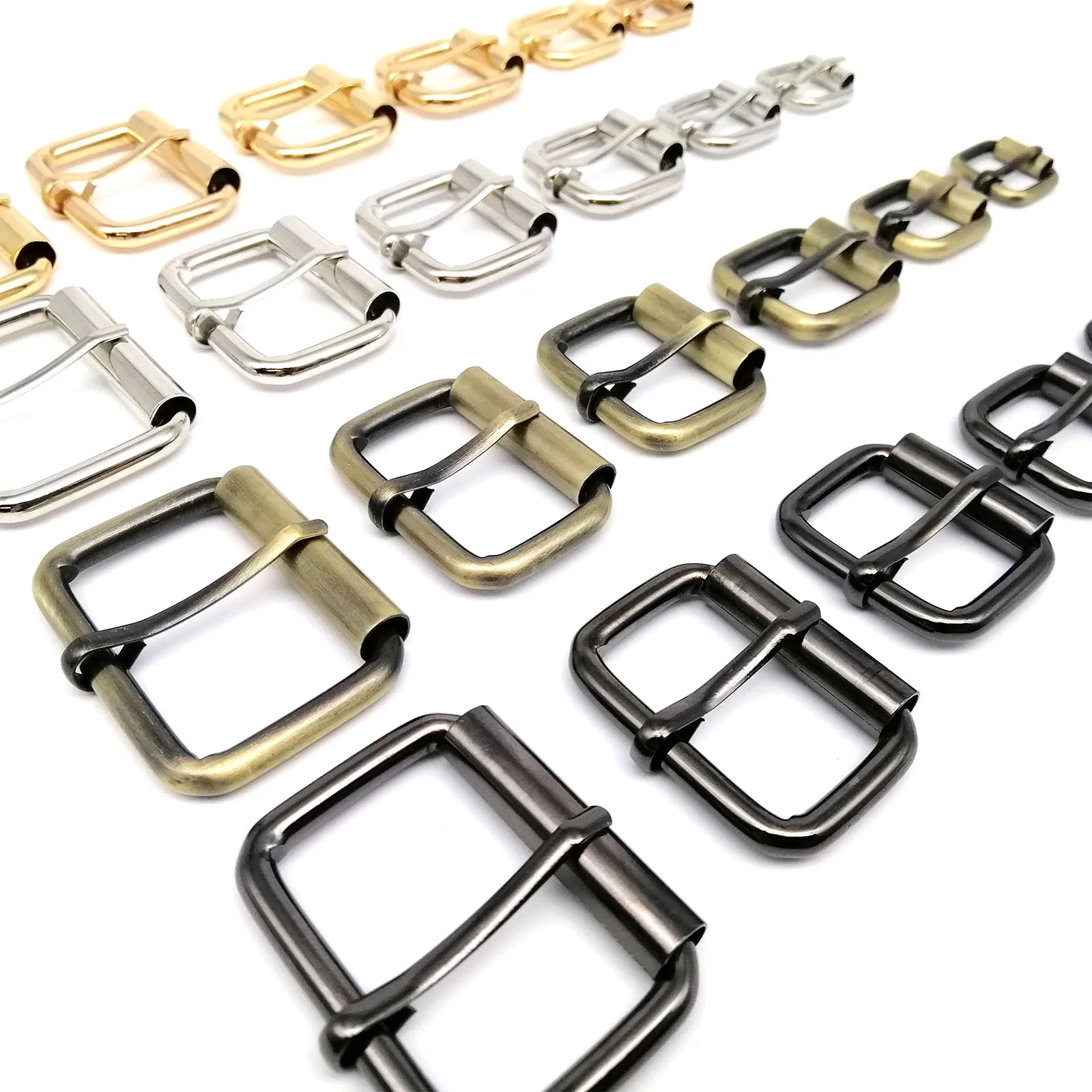 5pcs High Quality Thickened Leather Hand Bag Backpack Shoe Strap Belt Dog Collar Chain Rectangle Ring Adjust Roller Pin Buckle