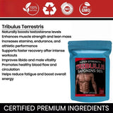 Tribulus Terrestris 5000mcg Extract 96% Saponins - Testosterone Booster Transdermal Patches, 30 Patches