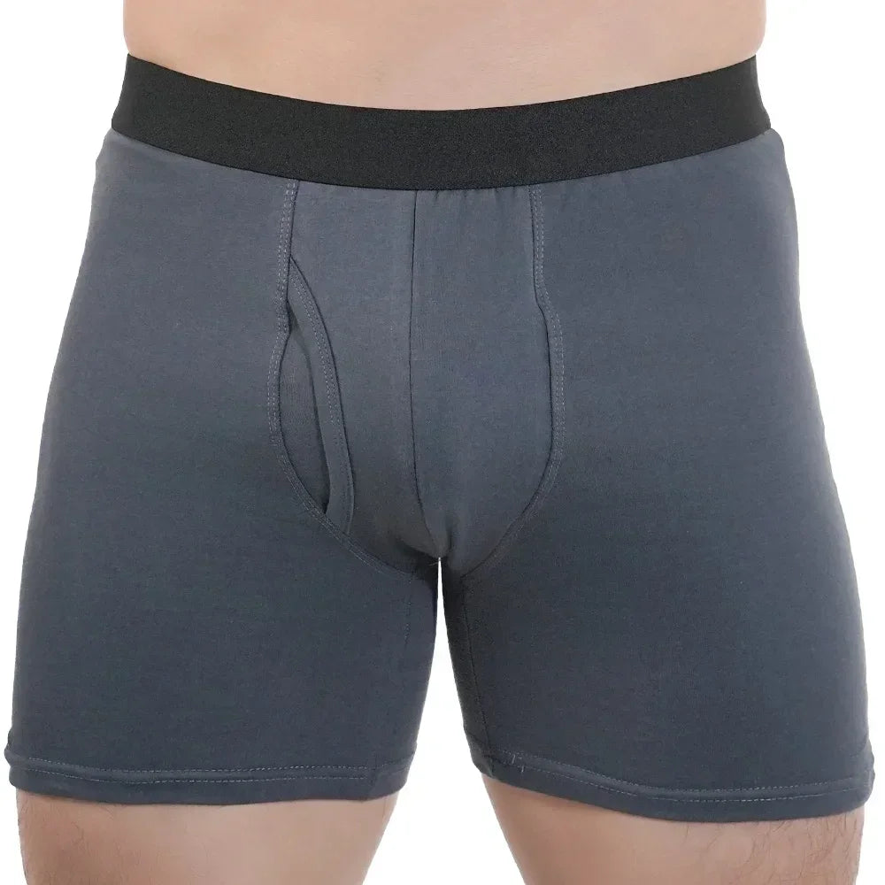 Men Mid-Long Boxer Shorts Sport Underwear Cotton Underpants Sexy Breathable Large Boxershorts Men's Gifts