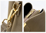 100% Genuine Leather Women's Bucket Bag Luxury Designer Versatile Shoulder Bag Women Commuter Crossbody Bags Female Handbag