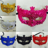 Máscara Veneziana de Baile de Máscaras com Glitter e Fitas para Mulheres – Estilo Misterioso para Halloween e Festas a Fantasia