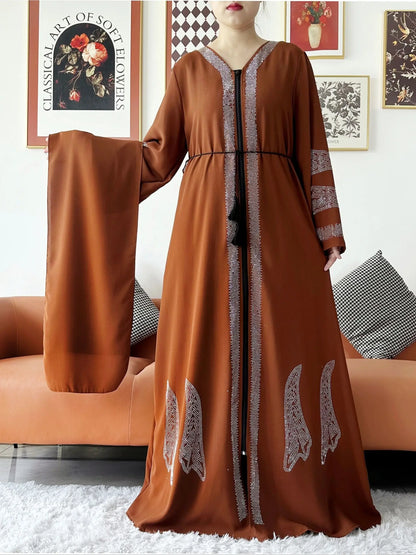 Vestido elegante de gasa para mujer, abaya abierta con cremallera, ropa musulmana, cárdigan islámico, abaya, nuevo