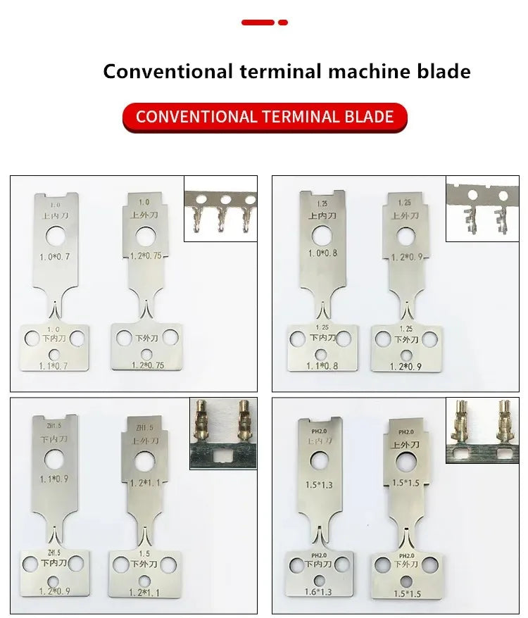 4pcs/set Mold Blade Terminals Crimping Machine Accessories Die Set Mold Blade Various Models For Terminal Machine Crimp Tools