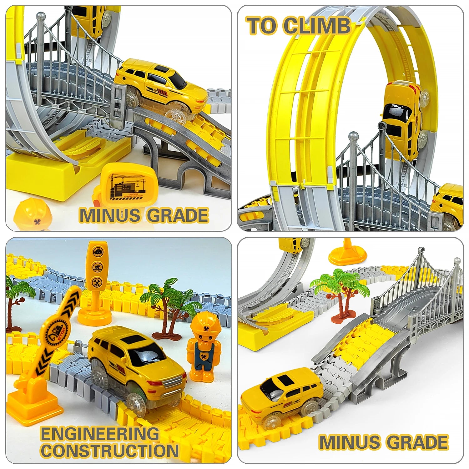 Track Car Train Toys Children Electric Track Toy Car Engineering Car Kids Educational Toys for Children Birthday Gift