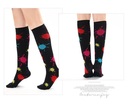 4 Pairs/Pack Compression Socks High Sports Socks for Women Men Running Hiking Edema Diabetes Varicose Veins Socks 20-30mmHg