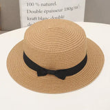 High Quality Flat Top Boater Sun Hat Straw Hat For Men & Women Summer Travel & Beach With Wide Brim UV Protection