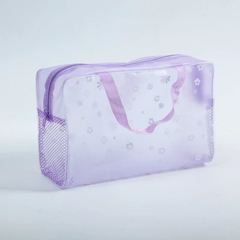 1 Pc PVC Transparent Cosmetic Bag Clear Makeup Bag for Women Girl Waterproof Zipper Beauty Case Travel Handbag Toiletry Bags