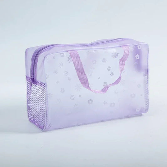 1 Pc PVC Transparent Cosmetic Bag Clear Makeup Bag for Women Girl Waterproof Zipper Beauty Case Travel Handbag Toiletry Bags
