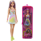 Original Mattel Barbie Fashionistas Doll Floral Dress with Sweet Casual Clothes and Accessories Toys for Girls Collection Gift