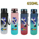 650ML Sonic Hedgehog Sport Water Bottle Large Capacity Cartoon Portable Plastic Water Bottle Drinking Cup Student Birthday Gifts