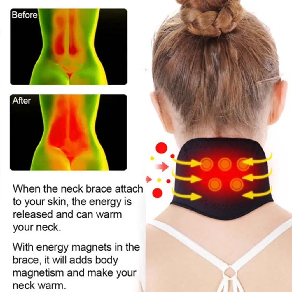 Neck Belt Tourmaline Self Heating Magnetic Therapy Neck Wrap Belt Brace Pain Relief Cervical Vertebra Protect Health Care