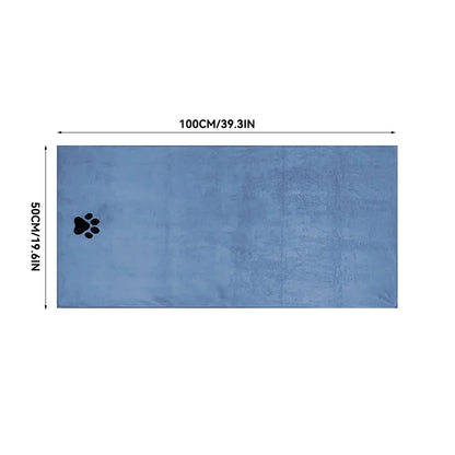 35*75cm/50*100cm Microfiber Pet Bath Towel Embroidered Super Soft Absorbent Cat for Dogs Grooming Supplies