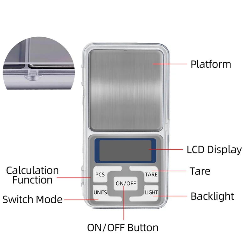 200g/300g/500g x 0.01g /0.1g/Mini Presicion Pocket Electronic Digital Scale for Gold Jewelry Balance Gram Scales