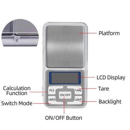 200g/300g/500g x 0.01g /0.1g/Mini Presicion Pocket Electronic Digital Scale for Gold Jewelry Balance Gram Scales