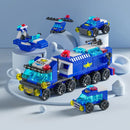 6IN1 Building Blocks City Fire Car Police Truck Engineering Crane Tank Helicopter Bricks Set Toys for Children Kids