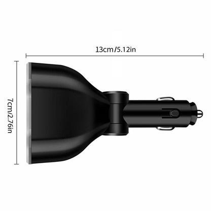 QC3.0 Car Charger 12V Dual USB LED Display  Fast Charging 120° Rotation Cigarette Lighter Sockets Power Adapter For Phone Tablet