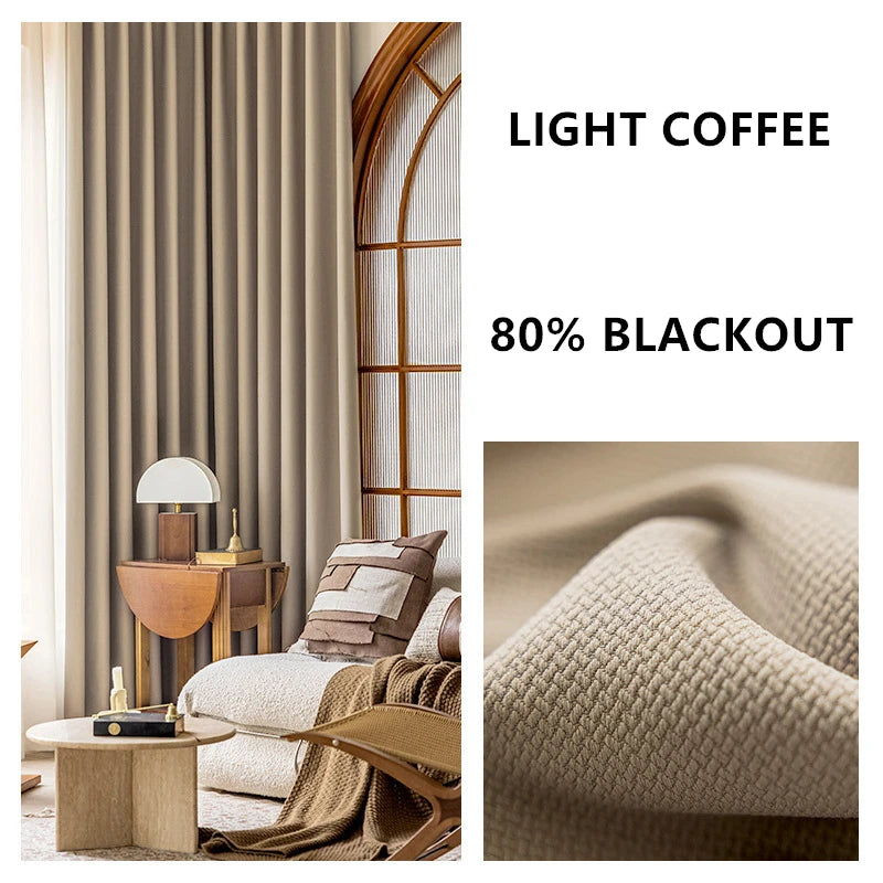 310cm Height Custom Made Thickened Solid Color Double-Sided Jacquard 80%-90% Blackout Living Room Curtains Bedroom Curtains