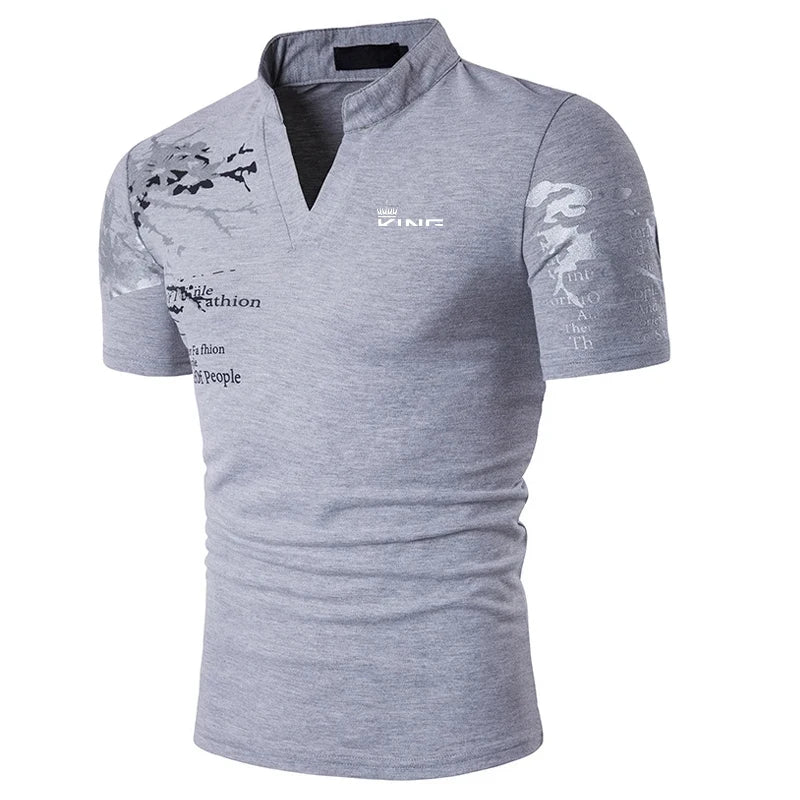 Camisa polo masculina camisa de golfe estampas gráficas com decote em v ao ar livre rua manga curta impressão roupas esportes moda streetwear designer