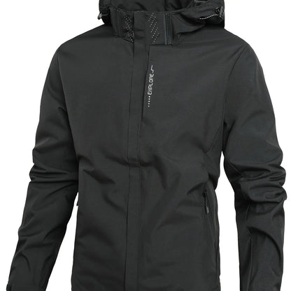 Men's Lightweight Waterproof Rain Jacket, Hooded Shell Outdoor Raincoat Hiking Windbreaker Jacket Coat