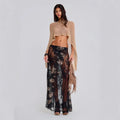 Jaded London gold knit hollowed-out one-piece top halter shawl multi-wear holiday style halter