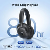 Fone de Ouvido Sem Fio Baseus EH10 NC ANC com Cancelamento de Ruído Híbrido Adaptativo de 45dB, Hi-Res LDAC, Bluetooth 6.0 e 80 Horas de Autonomia