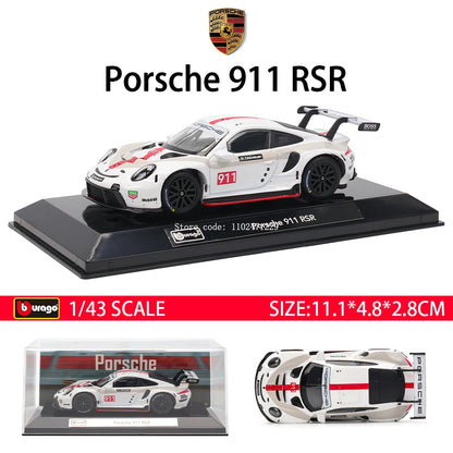 Bburago 1:43 Toyota GR Yaris Porsche Lamborghini SC63 Alloy Luxury Vehicle Diecast Pull Back Cars Model Toy Collection Gift