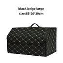 Car Trunk Organizer Box, Large Capacity, Auto Multiuse Tools, Storage Bag, Stowing, Tidying, Leather, Folding for Emergency