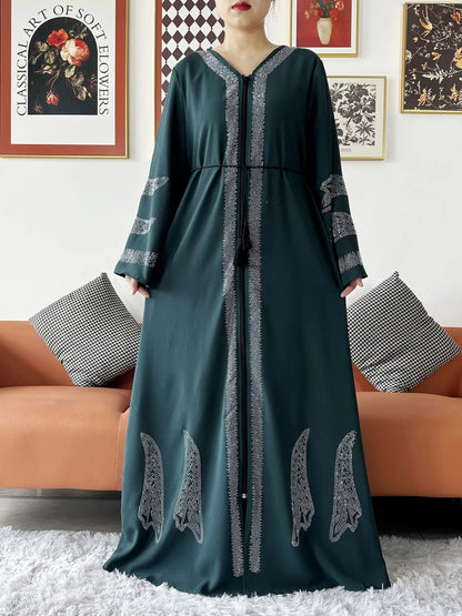 Vestido elegante de gasa para mujer, abaya abierta con cremallera, ropa musulmana, cárdigan islámico, abaya, nuevo