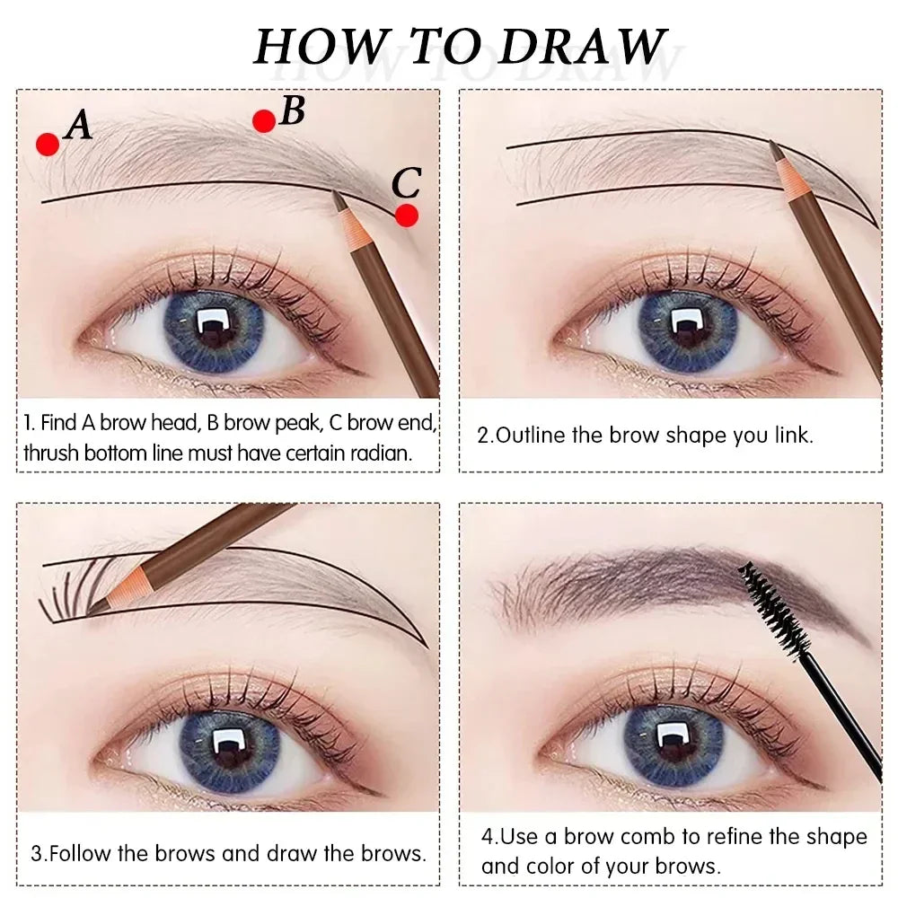 Waterproof Art Tint Makeup Eye Brow Pen 5pcs Professional Microblading Pencil Eyebrow Tattoo Tint Enhancers Cosmetic Wholesale