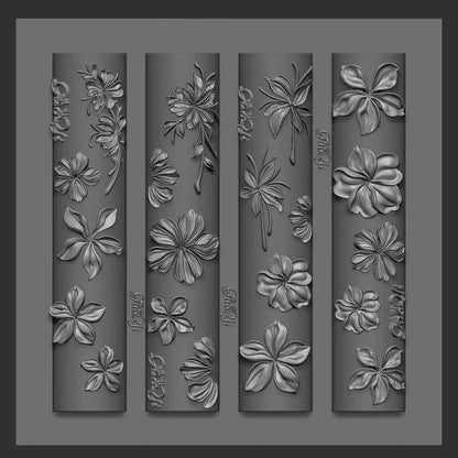 1pc Bowknot Candles Jellyfish Shell Rose Leaf  3D Acrylic Mold Nail Art Decoration Nails DIY Design Silicone  Nails Mold