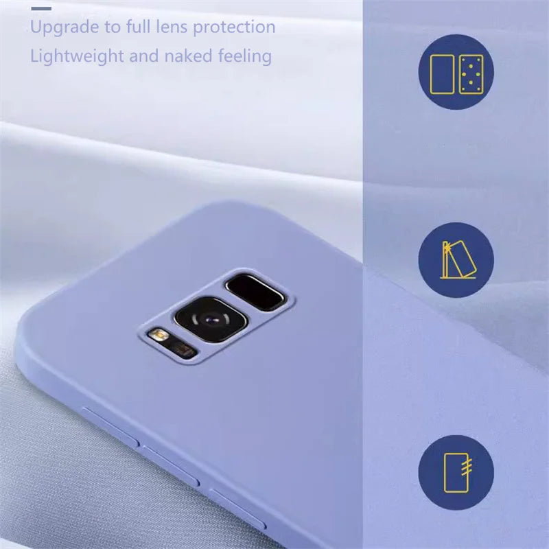Liquid Silicone Phone Case for Samsung Galaxy S8 S9 S10 Plus Soft Camera Protective Shockproof Back Cover Samsung 8Plus