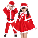 Girl Boy Christmas Costumes Red Santa Claus Children Warm Christmas Party Suit Christmas Kids Clothes