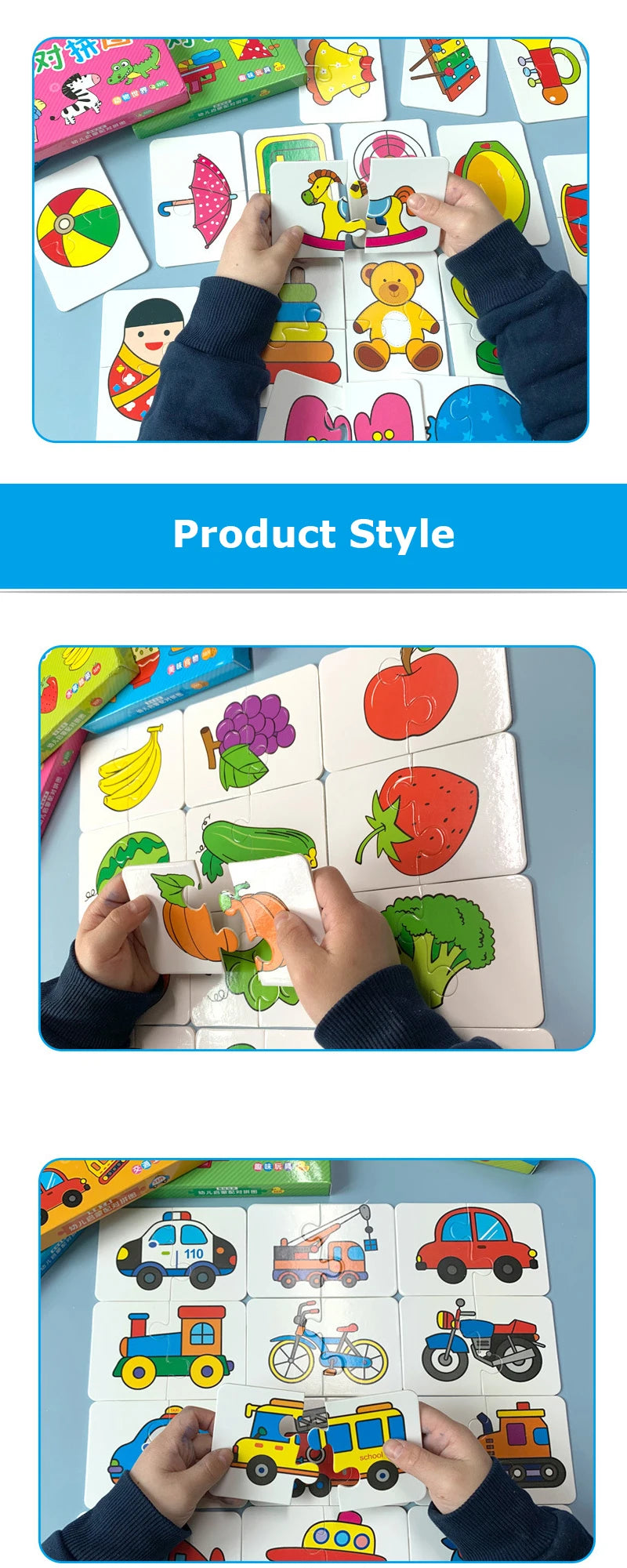 Montessori Cards Educational Toys for Children Learning Educational Puzzles Develop Cognitive Games for Babies Kids Baby Novel