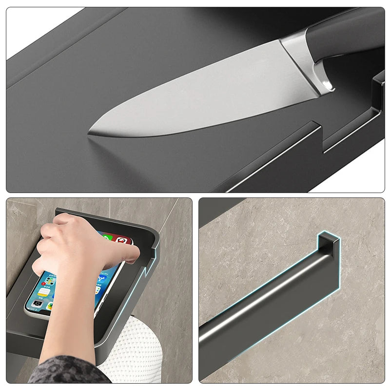 Toilet Paper Holder Plastic Storage Rack Kitchen Towel Placement Of Seasoning Bottles Bathroom Wall Roll Of Paper Phone Storage