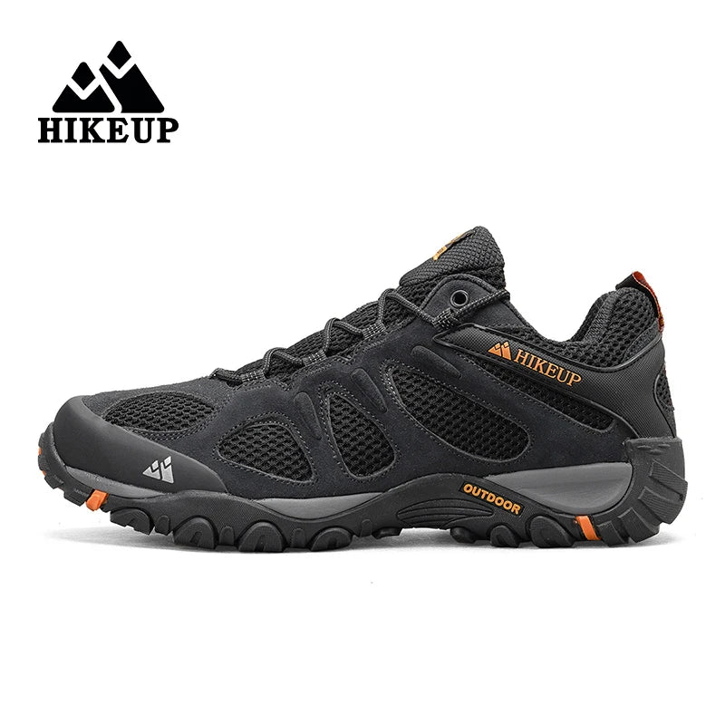 HIKEUP Men Shoes Breathable Splashproof Outdoor Hiking Shoes Mountain Climbing Sport Men Hunting Trekking Sneaker