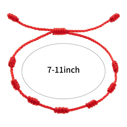 2 Pieces Red String Handmade Bracelets Black Cord Bracelet Adjustable Kabbalah Red Knot String Bracelet Amulet for Protection