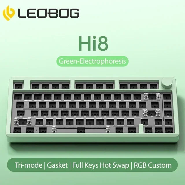 LeoBog-Hi8 Kit Teclado Mecânico, Bluetooth Sem Fio, Teclado Hot Swap Gaming, Kits De Alumínio, 80 Chaves, Modo 3, 2.4G, Gif