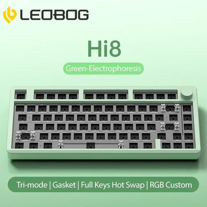 LeoBog-Hi8 Kit Teclado Mecânico, Bluetooth Sem Fio, Teclado Hot Swap Gaming, Kits De Alumínio, 80 Chaves, Modo 3, 2.4G, Gif