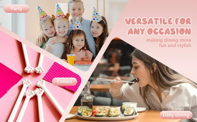 New Cat Paw Chopsticks For Baby Kids Beginner Practical Chopstick Easy Use Learning Training Helper Dishe Dinner Kitchen Tool