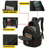 Durable Water‑repellent Oxford Laptop Rucksack Multi‑zipper Business Backpack For Student Work Daily Travel Commuting
