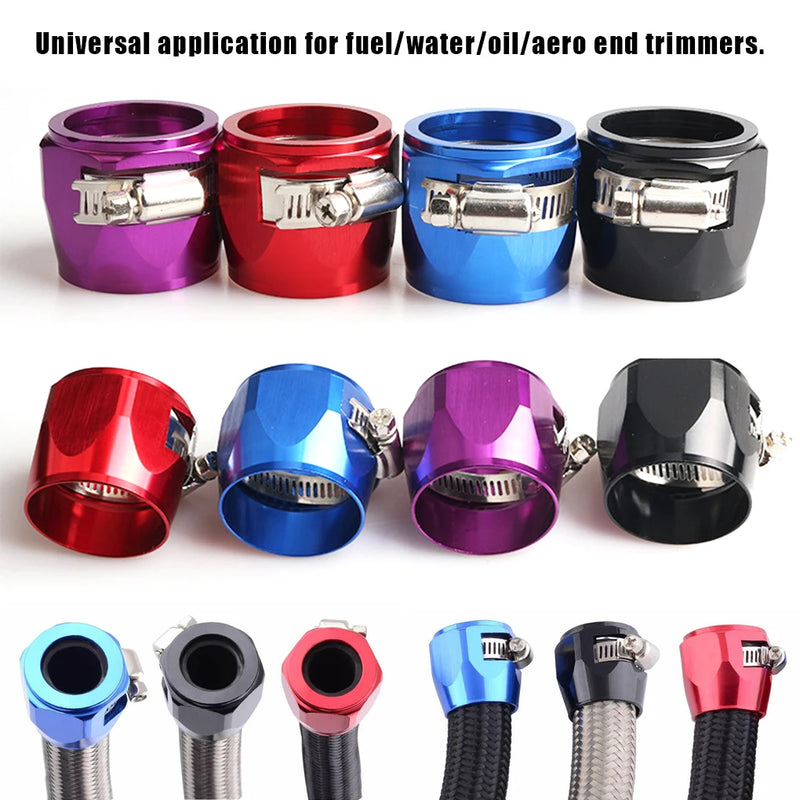 Abrazadera de manguera de coche AN4 AN6 AN8 AN10 AN12, 4 piezas, clip modificado para tubo de combustible de radiador, hebilla, abrazaderas de manguera universales, acabado de extremo de aceite 