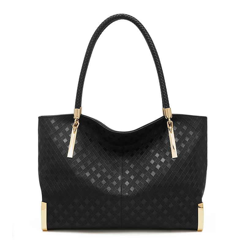 FOXER Genuine Leather Lady's Handbag Elegant Luxury Design Women Shoulder Bag Large Capacity Tote Bag Best Gift for Mom, Wife