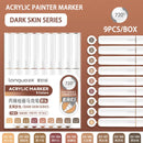 Languo 9pcs/box Soft Brush Acrylic Marker Pen Set，DIY Hand Drawn,Paint Art Markers pens,Student Graffiti Acrylic Paint Pens,M720