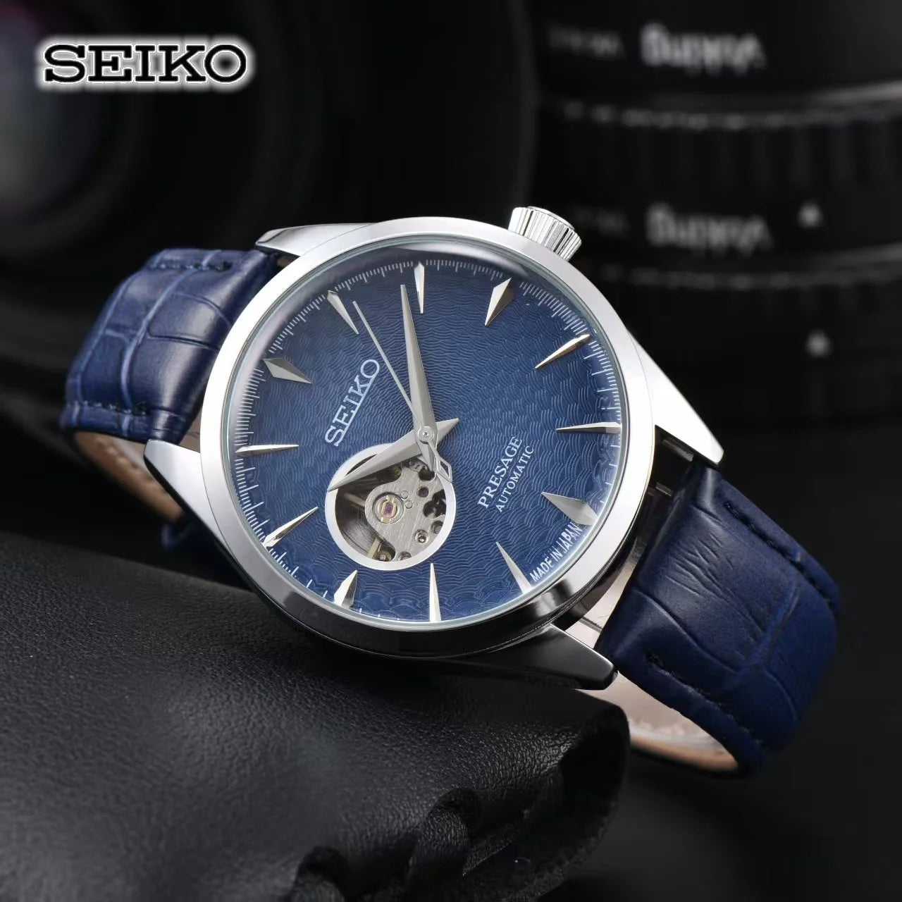 Seiko Fashion Business Machinery Watch Simple Casual Men's and Women's Couple Watch High Quality Leather Strap Waterproof Watch