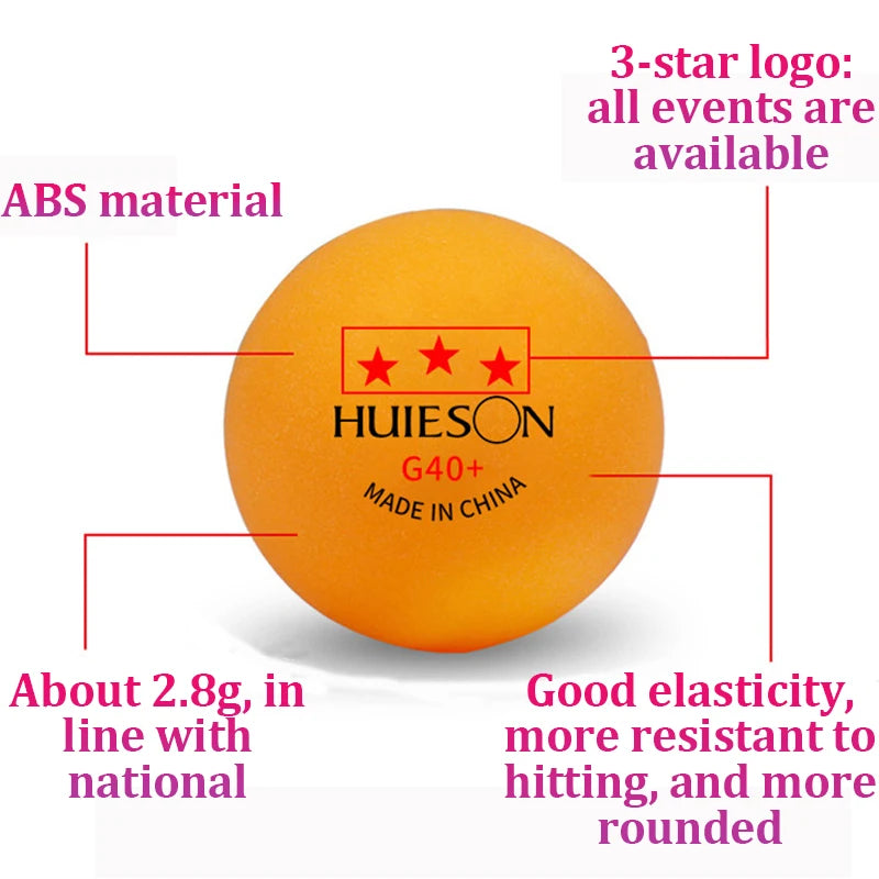 Huieson 50/100 PCS High Quality Ping Pong Balls International Standard Table Tennis Balls  For Competition And Training