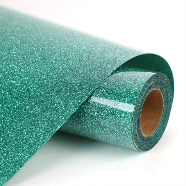 Glitter Heat Transfer Vinyl, Iron on HTV Vinyl for Shirts, Cameo, Easy to Cut, Weed for Heat Vinyl Design 