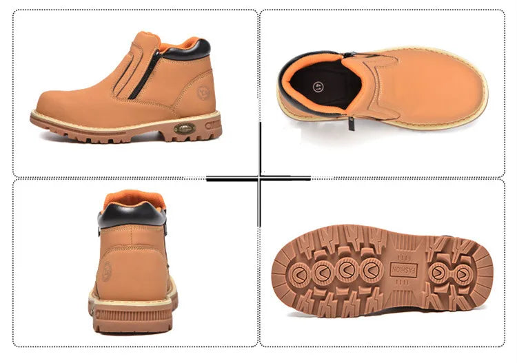 Zapatos de trabajo para hombre, zapatos de seguridad impermeables, botas de cuero antichispas para hombre, zapatos de soldador antideslizantes y antiperforación para hombre, zapatos de trabajo negros.